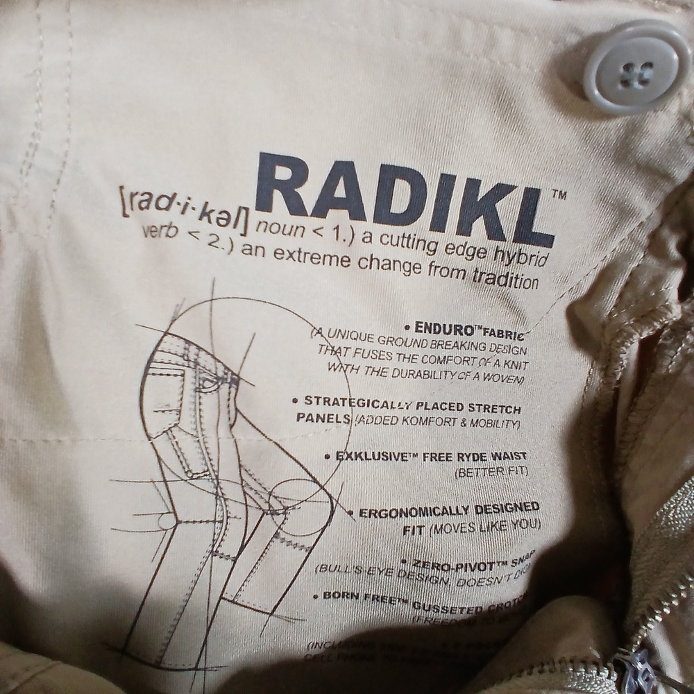 Kuhl Radikl Pants Mens 34x32 Tan Regular Fit Cotton Blend Hiking - Picture 3 of 8